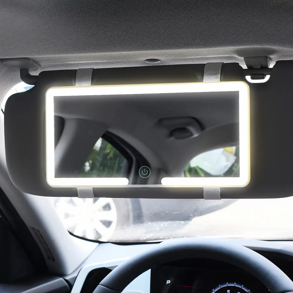 Car Sun Visor Makeup Mirror LED Touch Screen Adjustable Brightness Switchable Auto Interior Makeup Mirror Charging Vanity Mirror