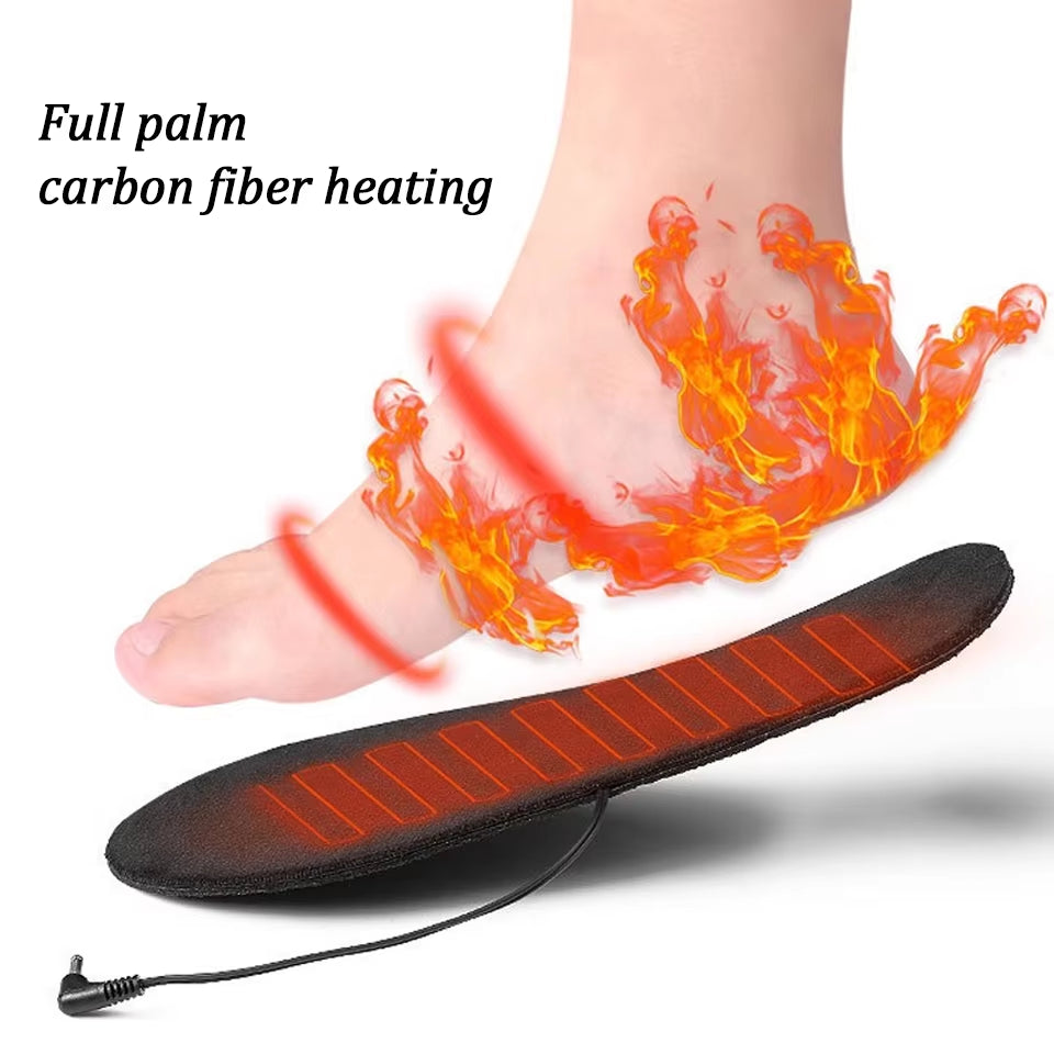 USB Heated Shoe Insoles for Feet Warm Sock Pad Mat Electrically Heating Insoles Washable Warm Thermal Insoles Man Women