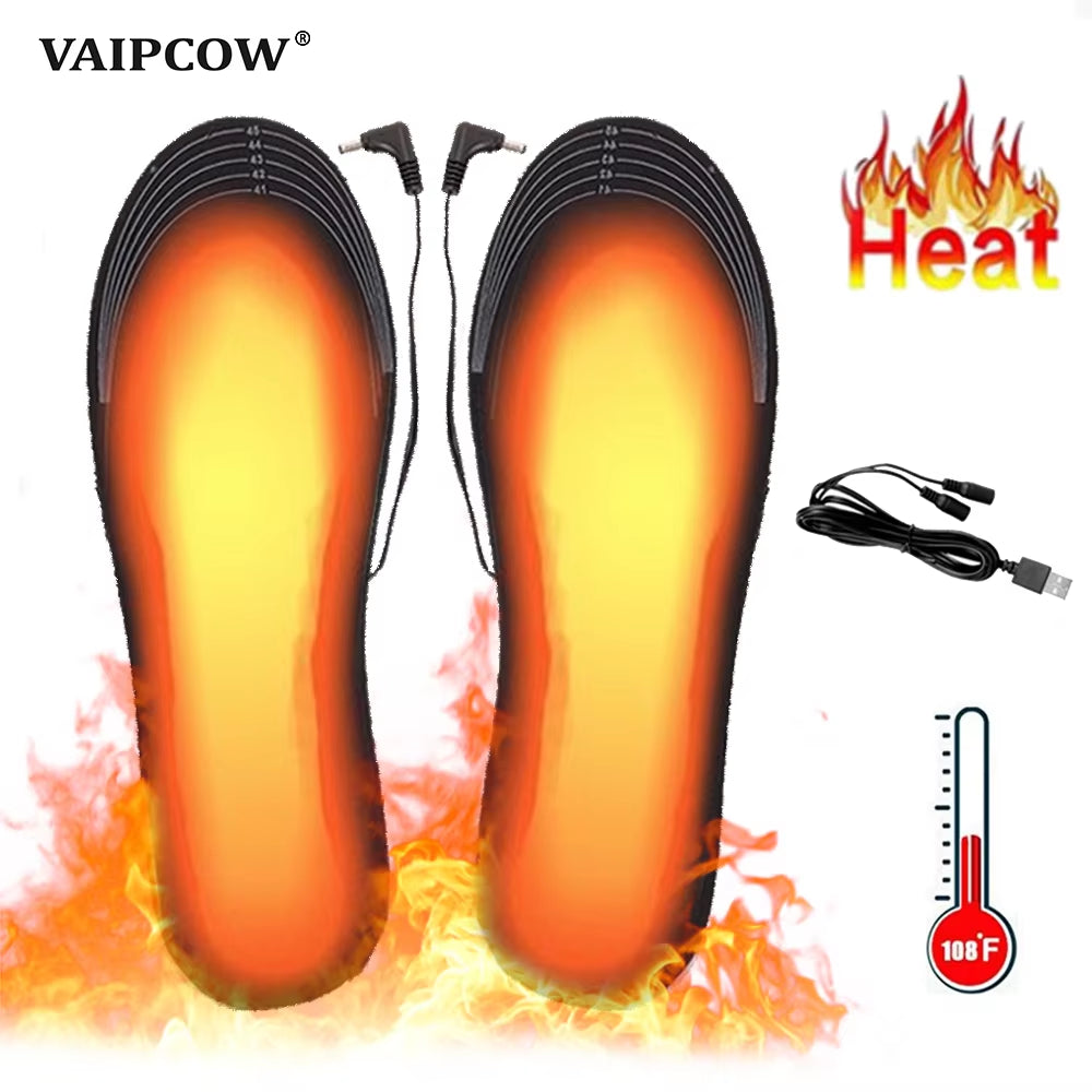 USB Heated Shoe Insoles for Feet Warm Sock Pad Mat Electrically Heating Insoles Washable Warm Thermal Insoles Man Women